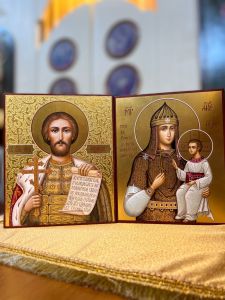 Рукописная икона Александр Невский №81