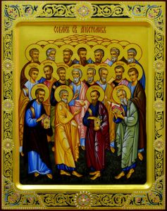 Рукописная икона Собор Апостолов