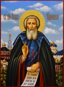 Рукописная икона Сергий Радонежский 36