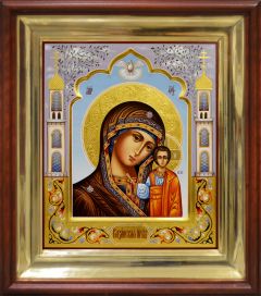 Рукописная Казанская икона 85 (Размер 27*31 см)