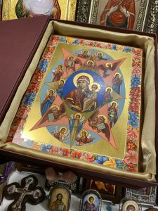 Рукописная икона Неопалимая Купина 2 (Размер 22*28 см)
