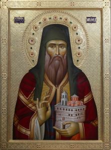 Рукописная икона Никанор Чудотворец монах