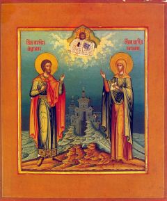 Рукописная икона Адриан и Наталия