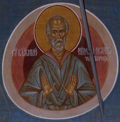 Рукописная икона Николай Псковский
