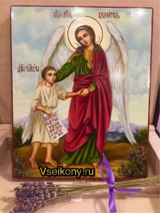 Рукописная икона Ангел с Душой 47 масло 