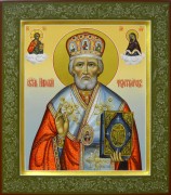 Рукописная икона Николай Чудотворец с Предстоящими