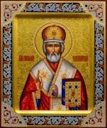 Рукописная икона Николай Чудотворец 40 